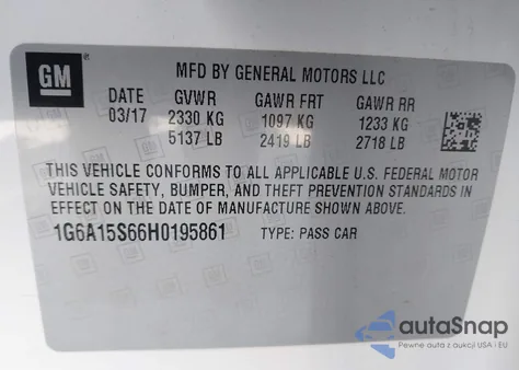 2017 Cadillac Cts-V from USA, damaged, VIN 1G6A15S66H0195861